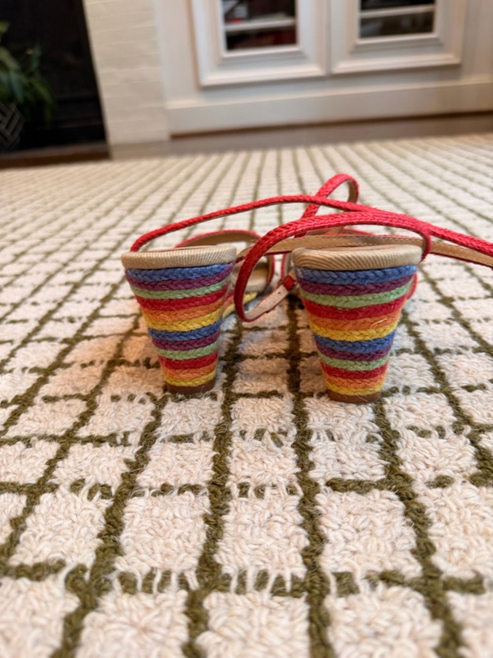 Jeffrey Campbell On-Board Rainbow Strappy Espadrille Wedge Sandals - Picture 6 of 9